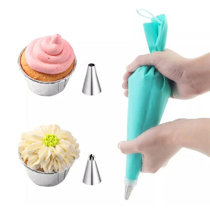 8 Piece Cake Decorating Kit - Icing Piping Bags And Tips Set, Pastry Bag for Baking - Piachoi Store