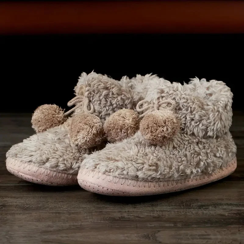 Cozy Pom Pom Slippers - Comfortable Indoor Home Slippers