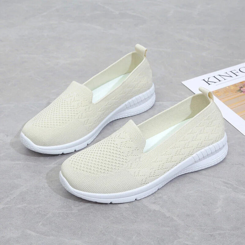 Slip on Casual Sneakers for Women - Flats Comfortable Knitted Loafers Lightweight Nurse Walking Sneakers - Piachoi Store