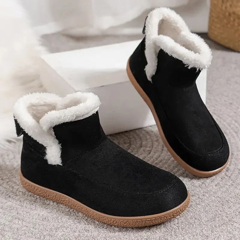 Women's Fuzzy Lined Ankle Boots - Comfortable, Stylish, Perfect for Cold Weather