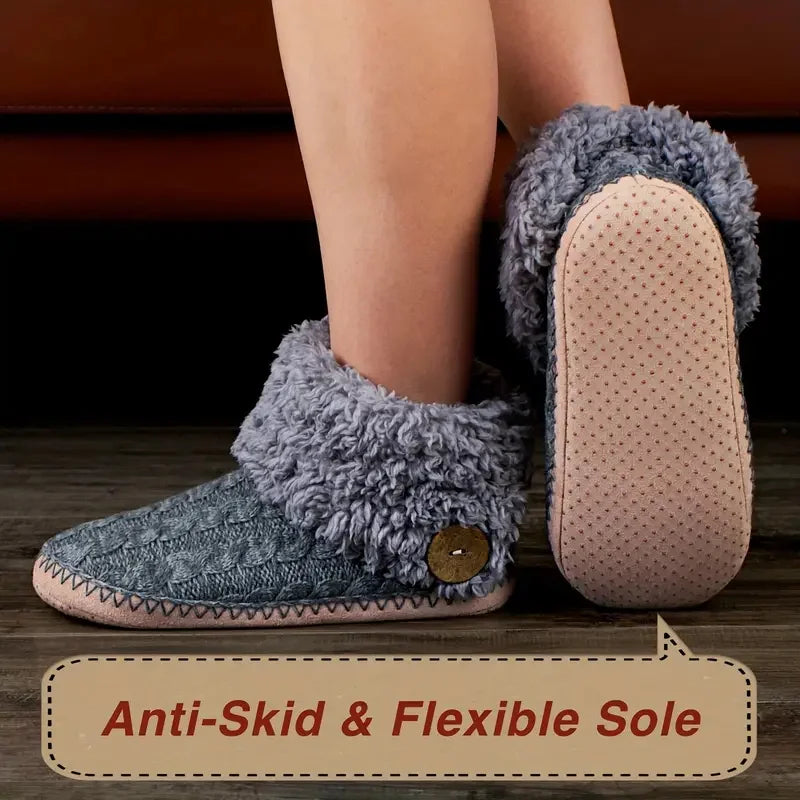 Cozy Chic Plush-Lined Slip-On Slippers