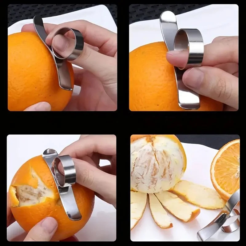 (2 Pcs) Stainless Steel Orange Peeler - Easy to Use Citrus Peeler - Piachoi Store