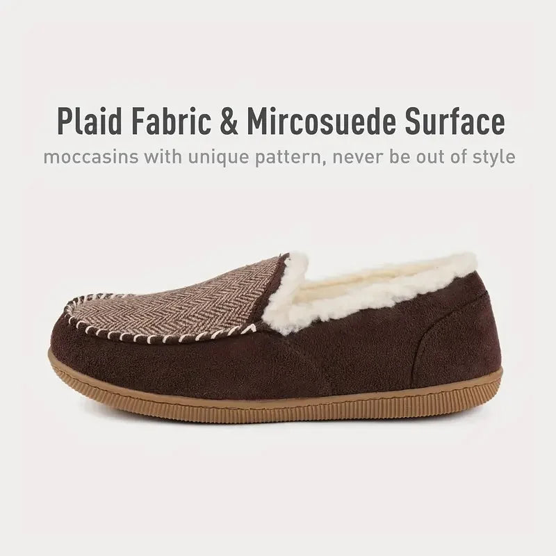 Fleece-Lined Moccasin Slippers for Women