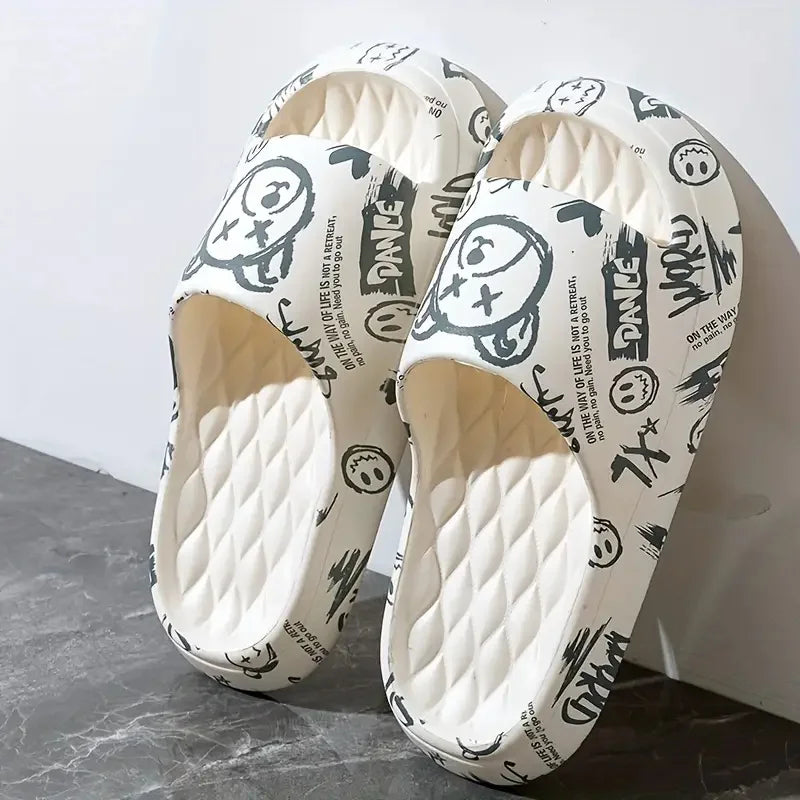 Urban Glide: Graffiti-Chic Comfort Slides