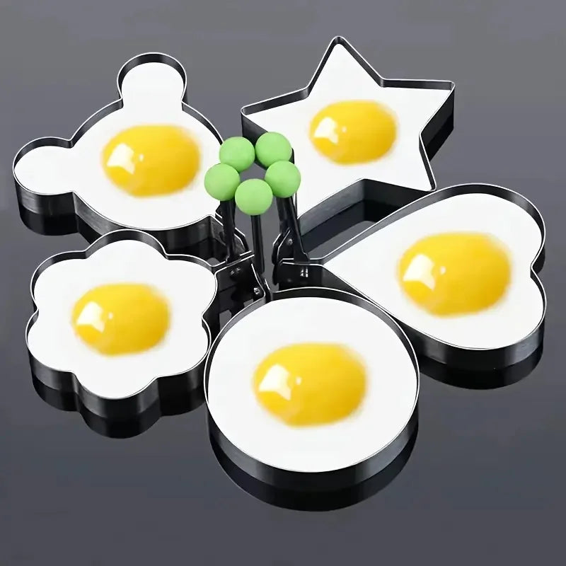 (5Pcs) Stainless Steel Fried Egg Pancake Shaper Omelette Mold - Frying Egg Cooking Tools - Piachoi Store