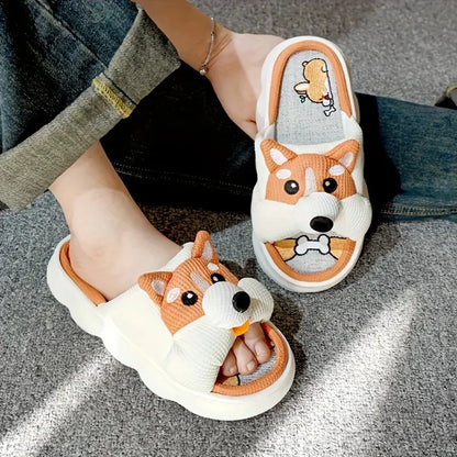 Corgi Plush Comfort Slippers – Step into Cuteness & Cozy Bliss