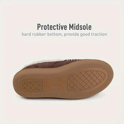 Fleece-Lined Moccasin Slippers for Women