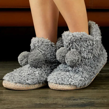 Cozy Pom Pom Slippers - Comfortable Indoor Home Slippers