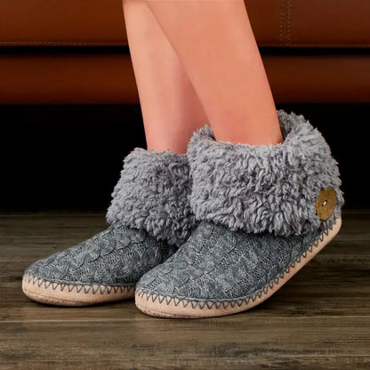 Cozy Chic Plush-Lined Slip-On Slippers