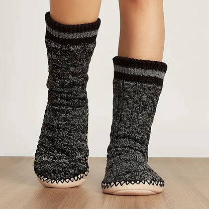 Cozy Knitted Indoor Slipper Socks - Foldable & Washable, Perfect For Winter