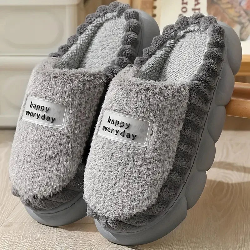 Happy Everyday Fluffy Slippers – Ultra-Soft Plush House Slippers with Cushioned Sole