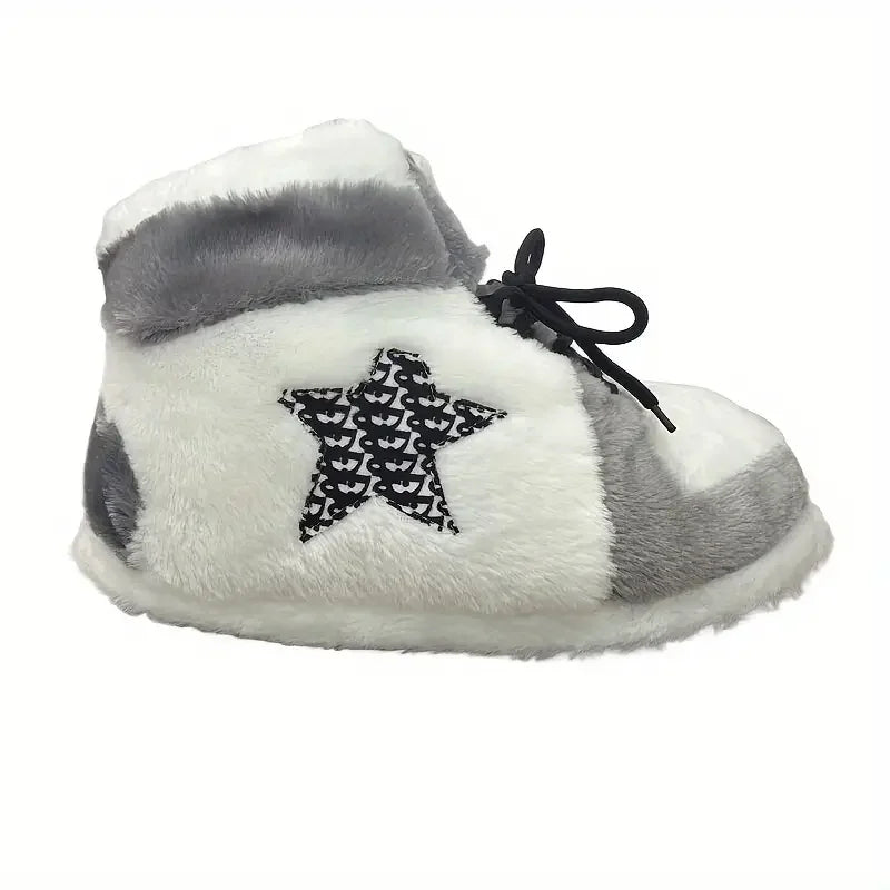 Cozy Plush Star Slippers Unisex – Ultra-Soft Fluffy House Shoes with Non-Slip Sole