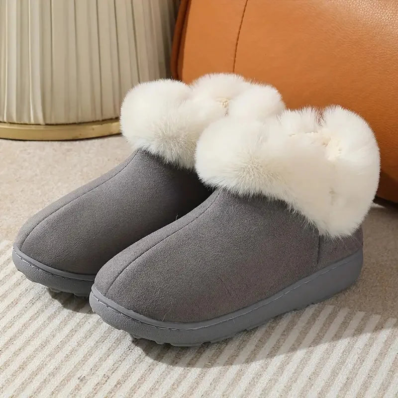 Plush Faux Fur Slippers for Women