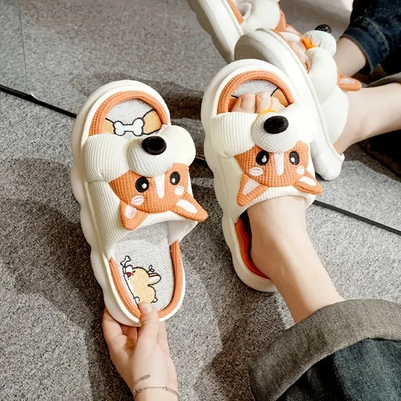 Corgi Plush Comfort Slippers – Step into Cuteness & Cozy Bliss