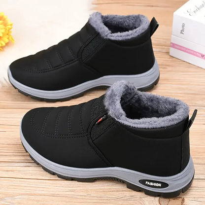 Women's Winter Waterproof Fur-Lined Boots – Slip-On Snow Boots with Non-Slip Sole