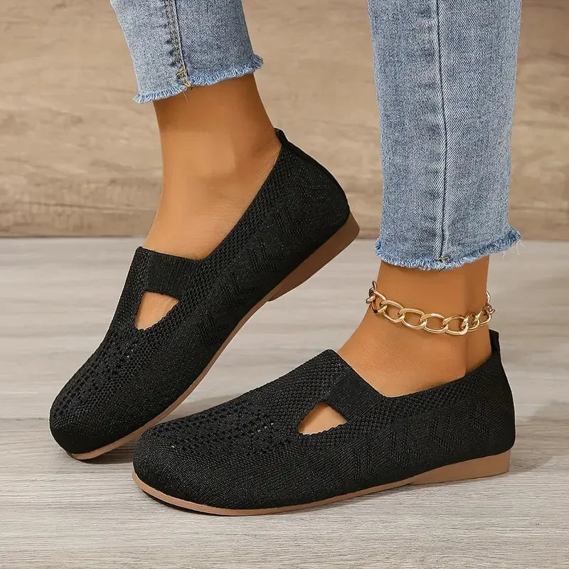 Women's Knitted Flat Shoes - Breathable Walking Shoes - Piachoi Store