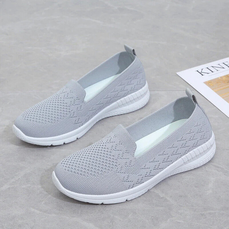 Slip on Casual Sneakers for Women - Flats Comfortable Knitted Loafers Lightweight Nurse Walking Sneakers - Piachoi Store