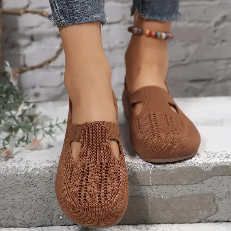 Women's Knitted Flat Shoes - Breathable Walking Shoes - Piachoi Store