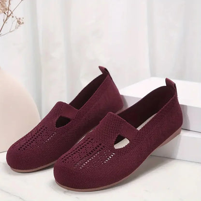 Women's Knitted Flat Shoes - Breathable Walking Shoes - Piachoi Store