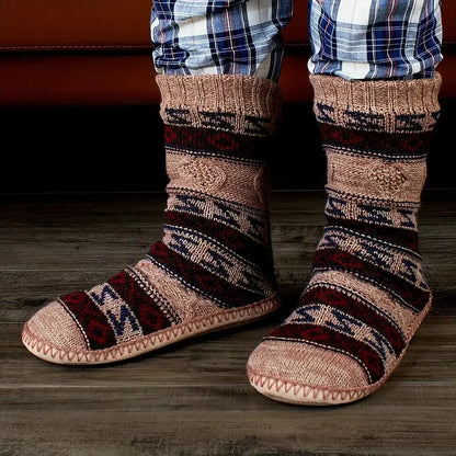 Cozy Knitted Indoor Slipper Socks - Foldable & Washable, Perfect For Winter