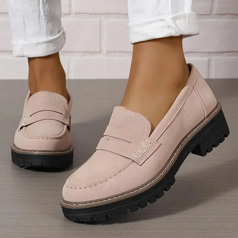 Women's Classic Suede Chunky Loafer Design with a Modern Twist