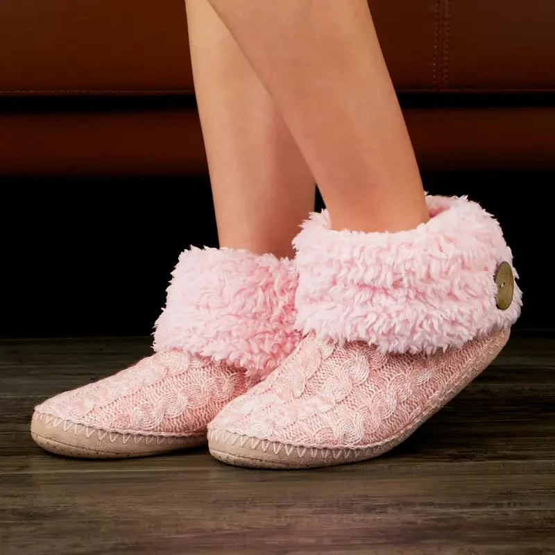 Cozy Chic Plush-Lined Slip-On Slippers