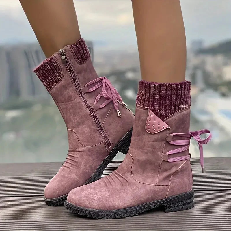 Women's Warm Cozy & Stylish Winter Boots with Knitted Cuff