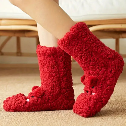 Cozy Critter Fleece Sock Slippers