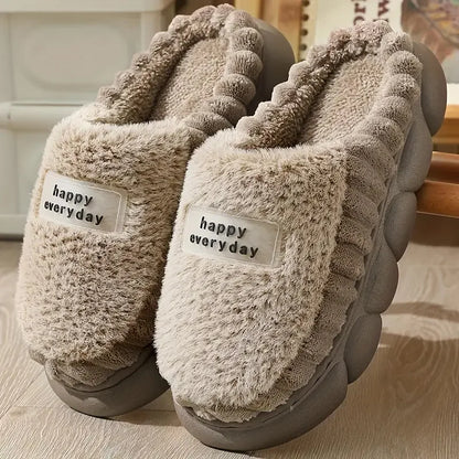 Happy Everyday Fluffy Slippers – Ultra-Soft Plush House Slippers with Cushioned Sole