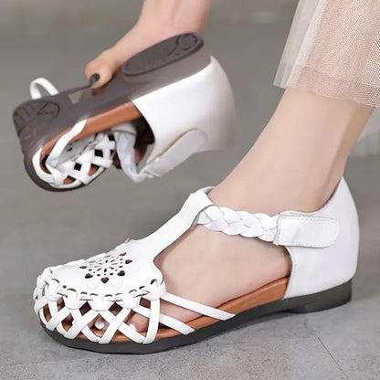 Blooming Beautiful Floral Flat Sandals - Comfortable Ankle Strap Sandals - Piachoi Store