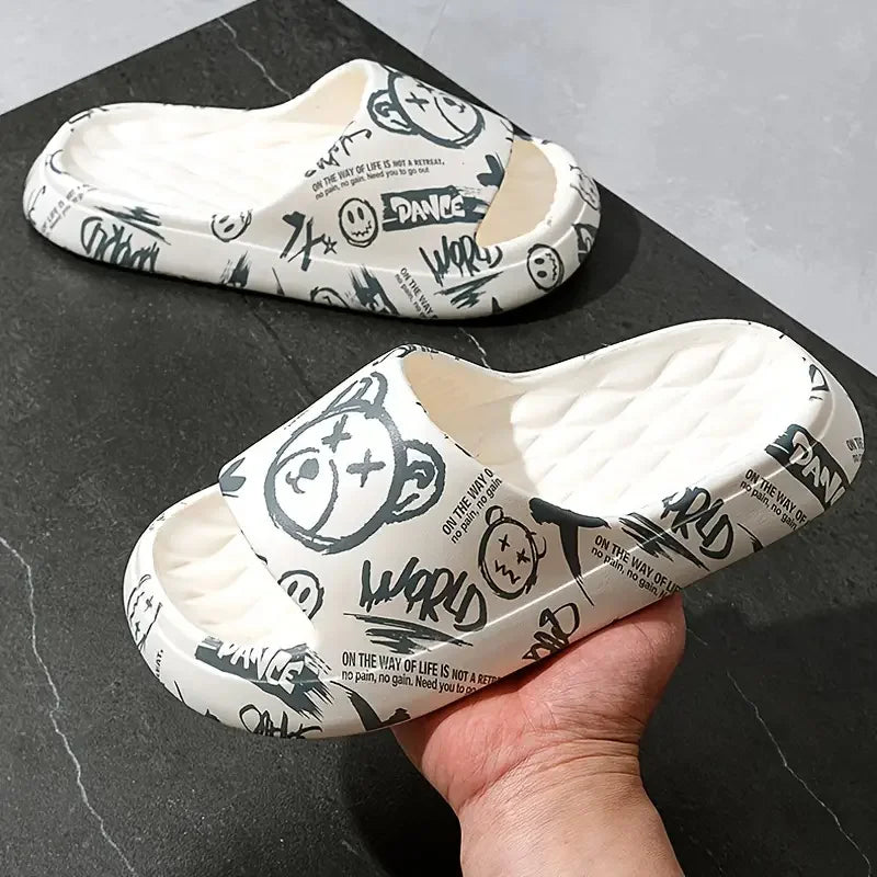 Urban Glide: Graffiti-Chic Comfort Slides